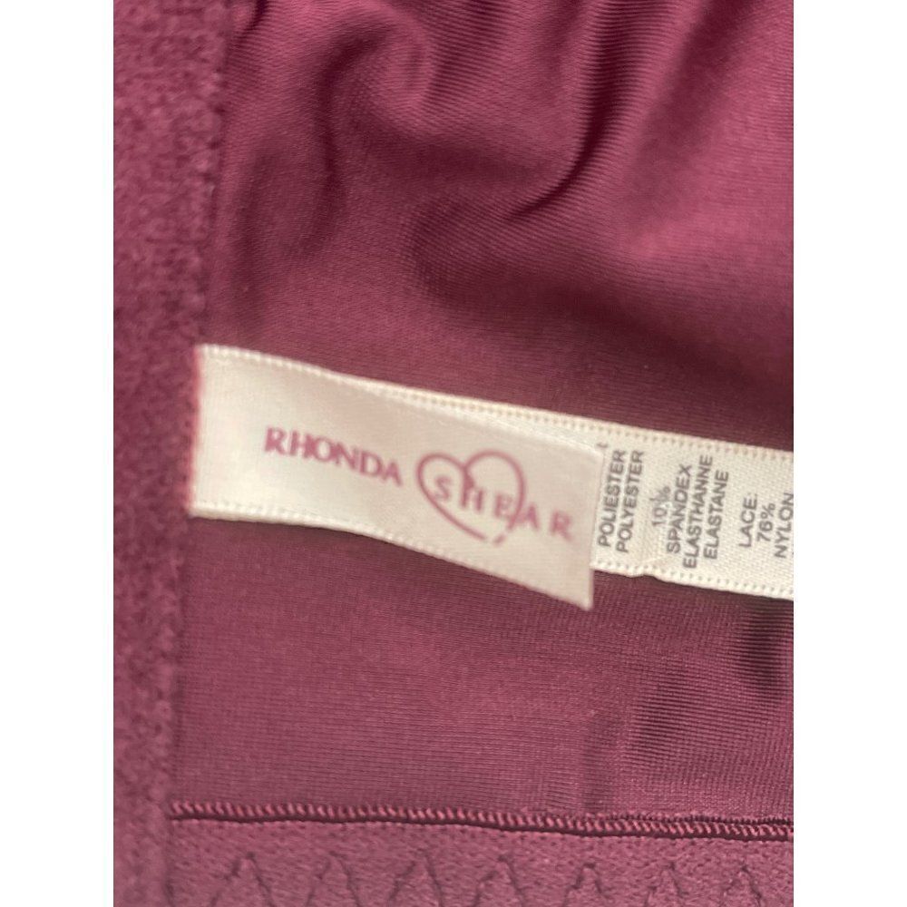 Rhonda Shear Burgandy Lace Pin-Up Bralette Size XL - Picture 11 of 11